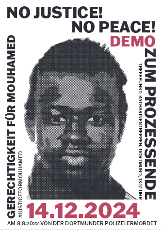 #justice4mouhamed Demonstration am 14.12.2024, um 13:12 Uhr, an den Katharinentreppen in Dortmund